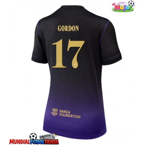 Camiseta Barcelona Anthony Gordon #17 Segunda Equipación Replica 2026-27 para mujer mangas cortas